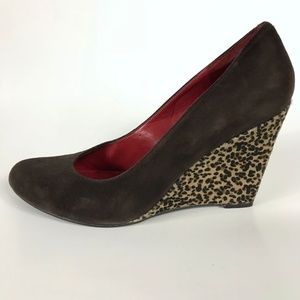 Nine West Womens Black Heels Leopard print
